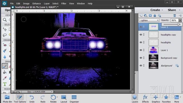 How You Can Change Day To Night With Glowing Lights In Photoshop Elements