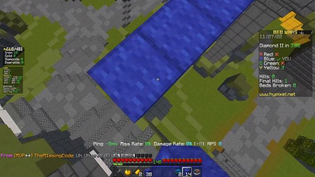 Playing Hypixel Bedwars With [YOUTUBE] Blocksssssss while getting stream sniped (HYPIXEL)