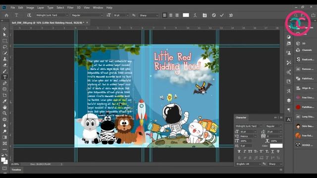 children book cover design cartoon style in photoshop tutorial
