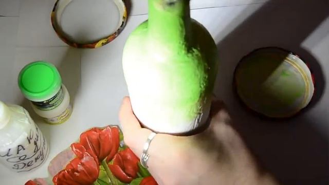 Decoupage Bottles Handmade