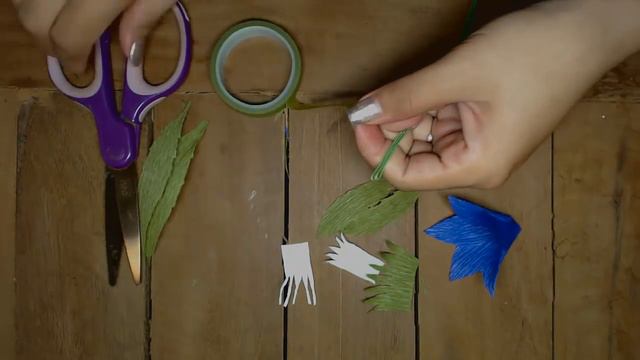 How to Make Blue Star Crepe Paper flowers - Flower Making of Crepe Paper - Paper Flower Tutorial