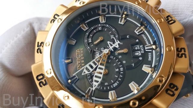 Invicta Reserve Ripsaw 38795 Mens Watch  Большие Мужские Часы Инвикта Резерв Рипсо Чёрно-Золотые