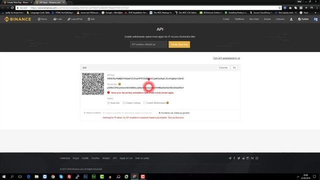 Binance Api Key Oluşturma