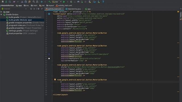 Android Studio - Material Button - MATERIAL DESIGN