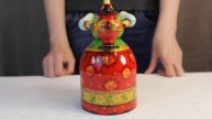 Деревянная кукла с самоваром 26,5 см