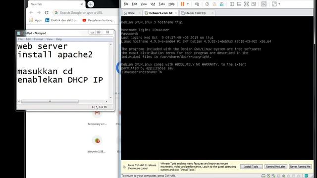 12. Debian 9 Install apache2 web server