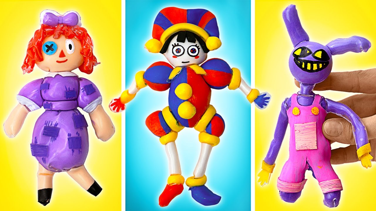 Мастерим персонажей Цифрового Цирка из наноленты и пластилина — Помни, Джекс и Рагата!