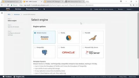 Create RDS Database | Read Replica | Promote Replica | Restore Snapshot | Create Dynamo DB Table