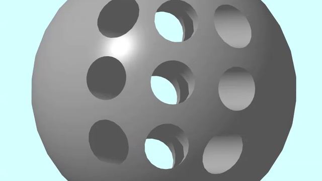Стереометрическая 3D-композиция - Шар с 9-ю отверстиями в 3-х плоскостях (30,0 и -30градусов)