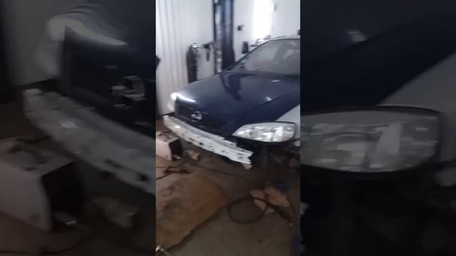 Восстановление лобового удара OPEL ASTRA G Часть 2