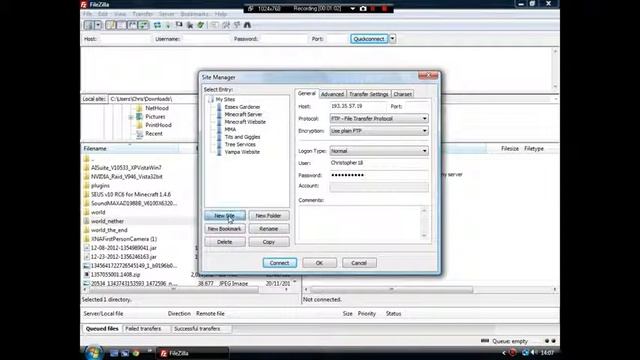 Using Filezilla to access a Minecraft Server