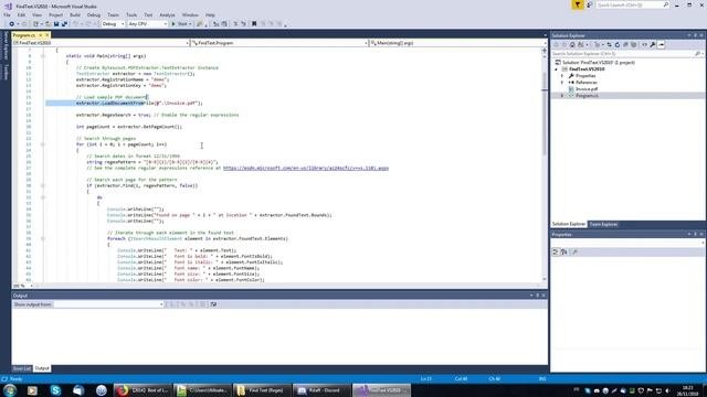 PDF Extractor SDK - C - Find Text Regex