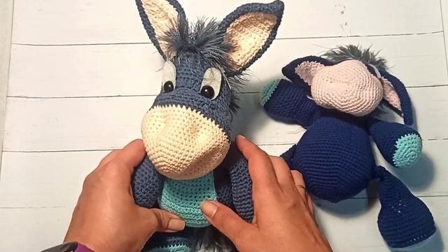 обзор Ослика Иа амигуруми. вязаный Ослик Иа