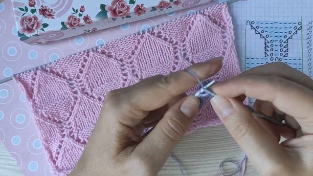 Узор АЖУРНЫЕ СЮЖЕТЫ спицами / Нежный ажурный узор для шалей, кардиганов, свитеров, пледов