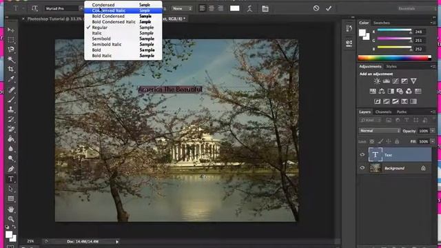 Photoshop filter and text tutorial