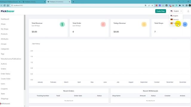 PickBazar Laravel Multilingual 4   How To Add New Language