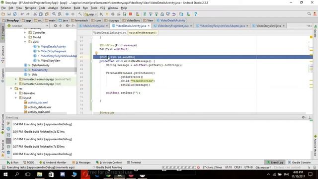 Write messages to firebase