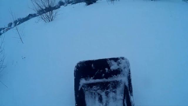 попытка проехать по усадам на мотобуксировщике 6,5 л.с. с модулем толкач