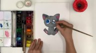 Как нарисовать милого котика. Рисуем котенка шаг за шагом. Урок рисования для детей. Котик просто.
