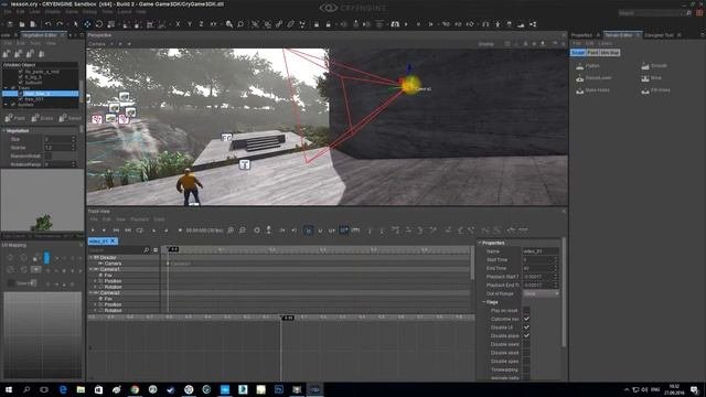 Cryengine V5 58 ЧАСТЬ1 Создание Cut-сцены кат-сцены видеоролика трейлера Cutscene Track view