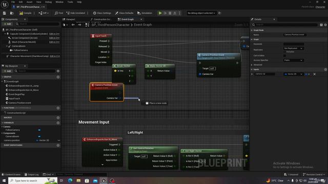 3. setting camera movement through touch