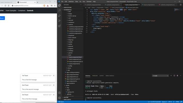 #15 Bootstrap 5 Toast with Angular 11