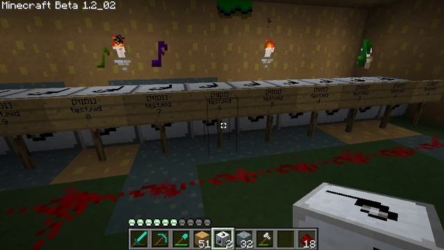 MineCraft Bukkit MIDI Note Block Test - Mario Castle Theme