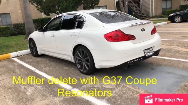 2011 Infiniti G37 Sedan with muffler delete and Coupe resonators