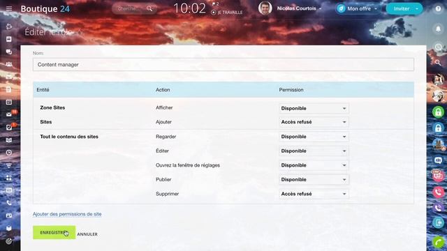 Droits d'accès au site web | Bitrix24
