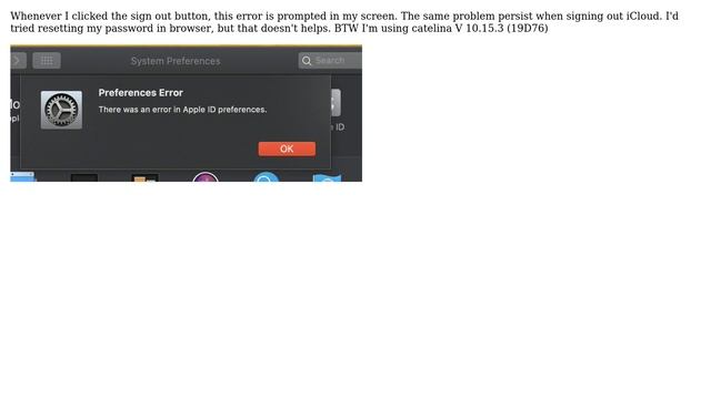 Apple: Unable to Sign Out of my Apple ID on my mac