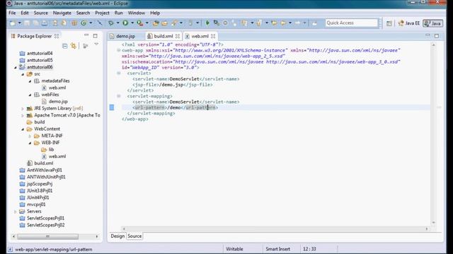 ANT Tutorial 06 - war (w/ web.xml), set environment  variables, and start/stop tomcat