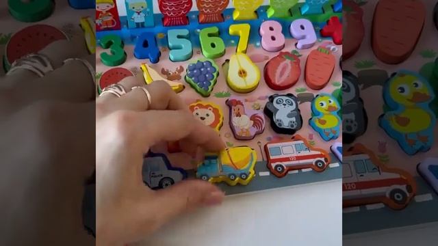 Деревянная игрушка сортер развивающая доска монтессори для детей с магнитной рыбалкой Tree Toys