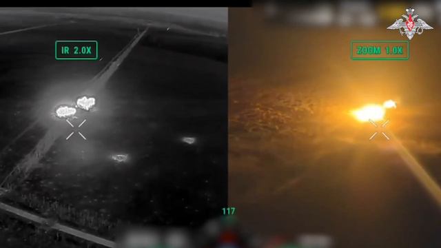 Минобороны РФ публикуют кадры работы расчёта ТОС-1А«Солнцепёк»,уничтожившего в районе Вербового