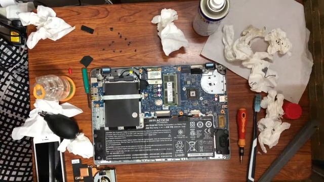 Acer Aspire V5 Disassembly, Heat sink and thermal paste cleaning and replacement