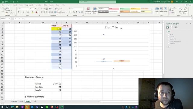 Foundational Excel Data Analysis:  Step 6 Of 6:  Box And Whisker