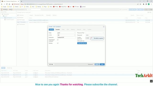 Creating Container in Proxmox | Tech Arkit