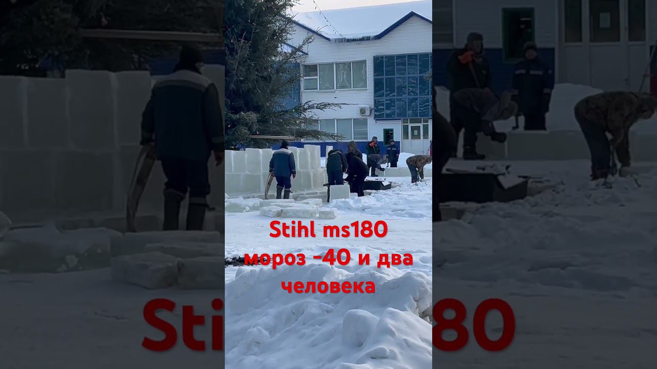 Stihl ms180  мороз -40  и два человека