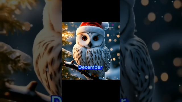 белая сова в новогодней шапке 15 декабря 2023