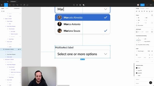 Como fazer um multiselect atômico no Figma?