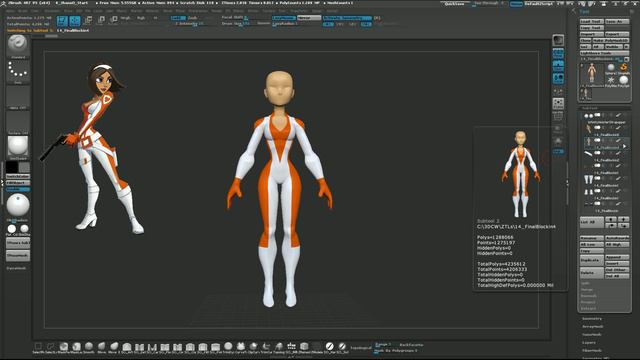 [ZBrush] Module 4 - Character Detailing - 6. Costuming Time Lapse