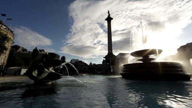 Trafalgar Square fountain and Nelsons monument