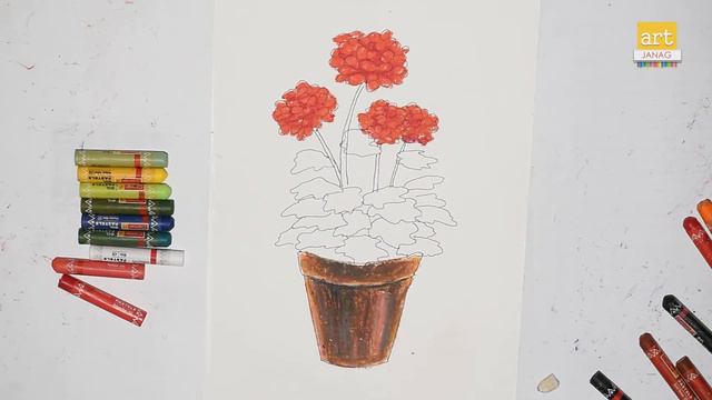 How to draw Flower pot II Flower Pot Drawing II Art JanaG