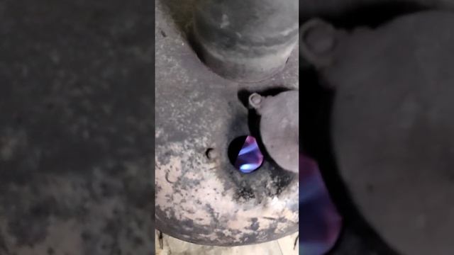 печь на отработке из газового баллона, с обдувом