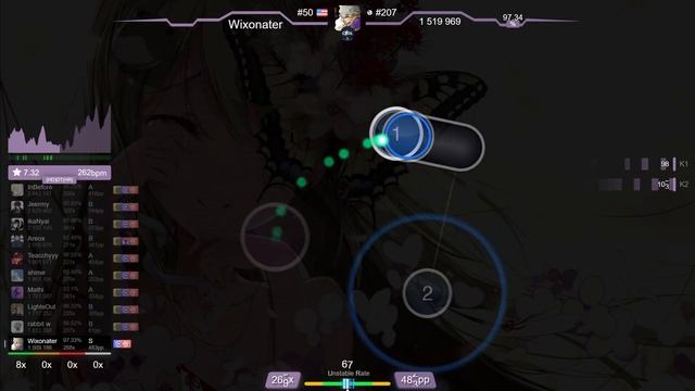 8.7⭐ Wixonater | Aitsuki Nakuru - Monochrome Butterfly [Lami's Extra] +NCHR 97.88% (838pp FC) - osu