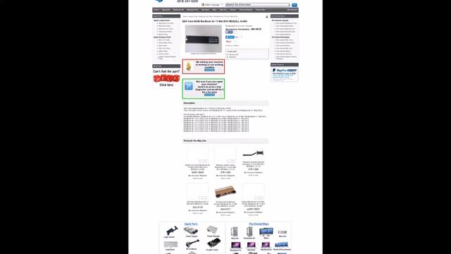 661 6618   SSD Card 64GB MacBook Air 11 Mid 2012 MD223LL A1465
