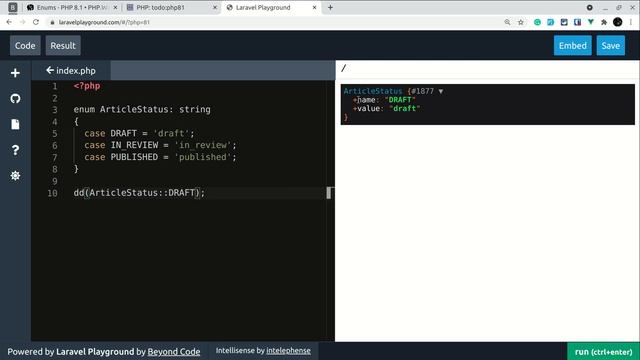 PHP 8.1 - Enum