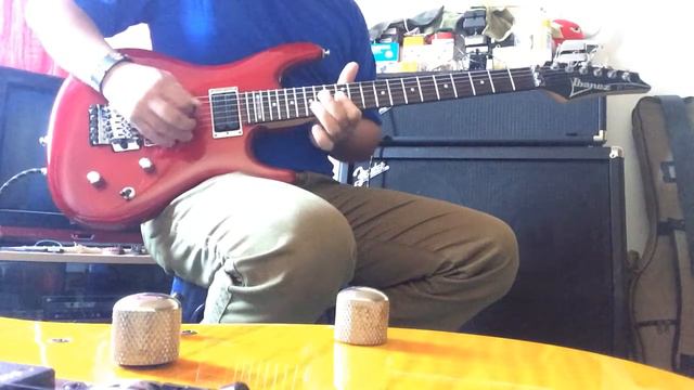 Ibanez JS100 modified with Dimarzio Paf Joe in the neck guitar demo soundcheck