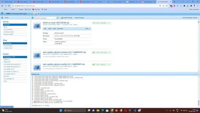 How to create and import package in AEM CRX DE
