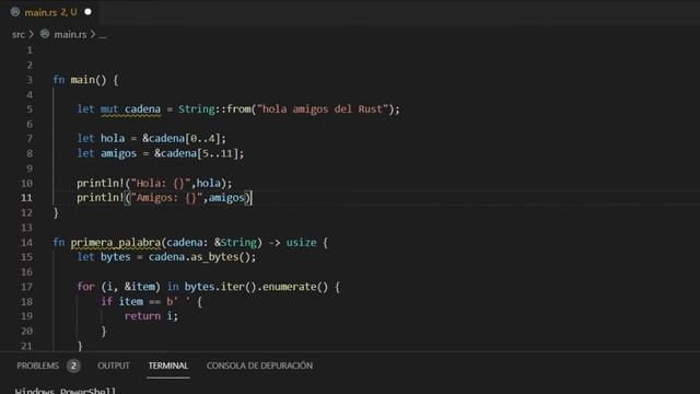 8. Curso de RUST: SEGMENTOS (Slices)