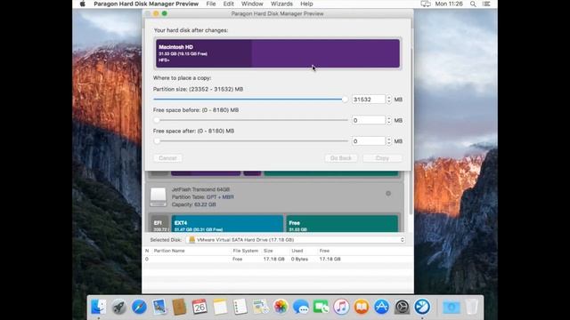 Data transfer with Paragon Hard Disk Manager for Mac
